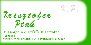 krisztofer ptak business card